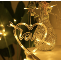 Гірлянда святкова Штора Сердце - Love із сердечками (12 шт), 3м х 1м — романтична атмосфера для вашого свята